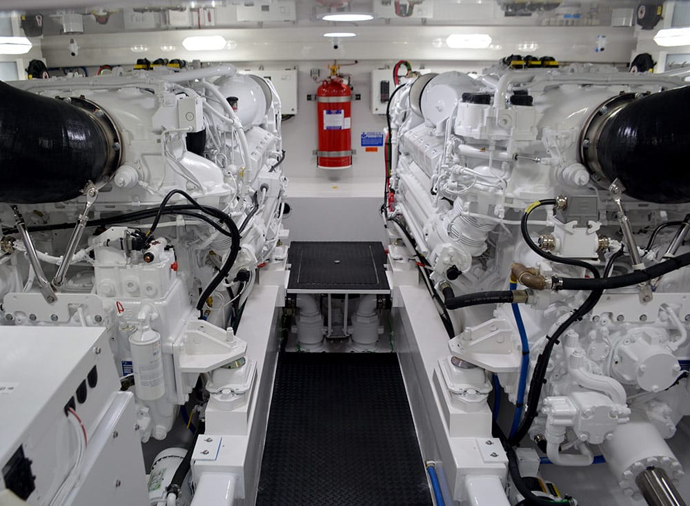 engine room inside viking yacht 58 convertible