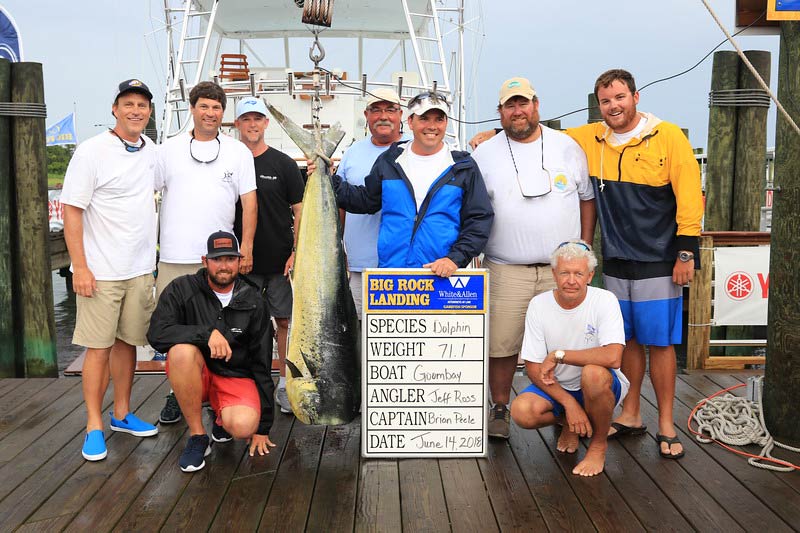 team goombay holding mahi at 2018 big rock blue marlin tournament