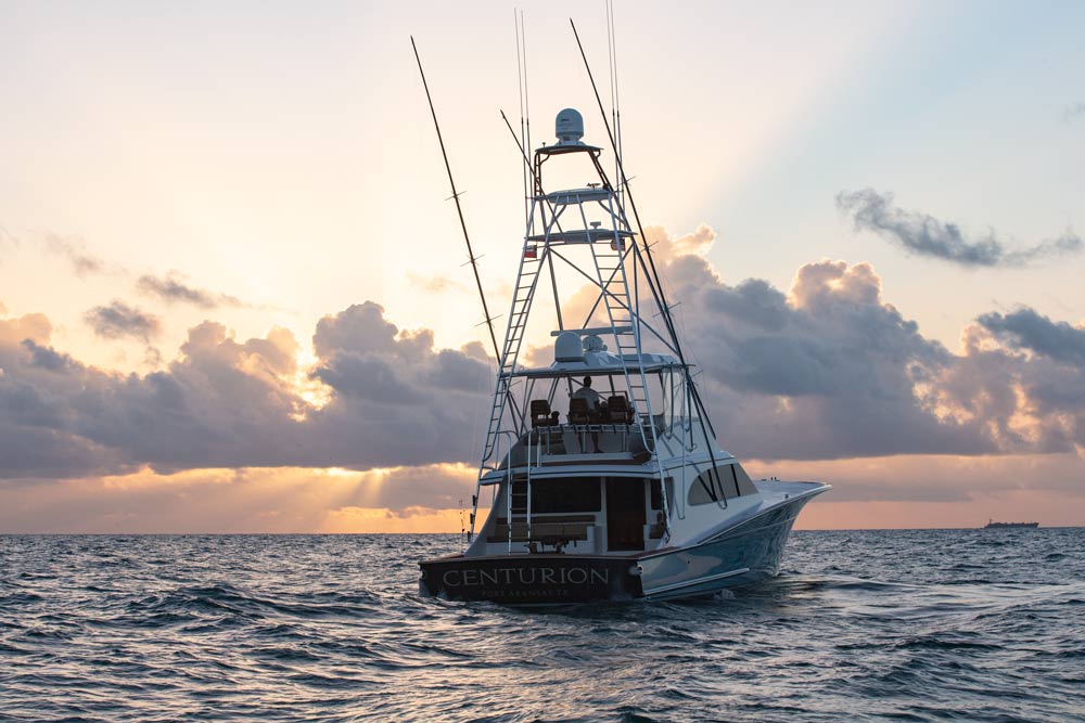 spencer yachts 74 on the water at sunset