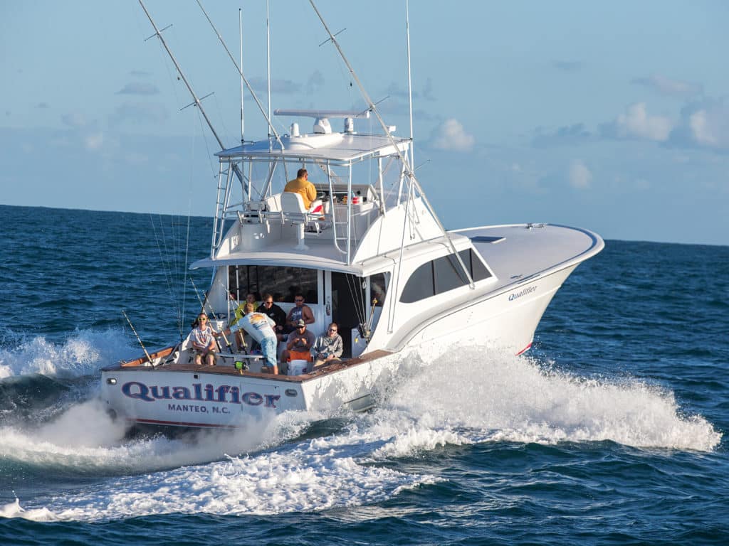 Qualifier charter fishing boat on water