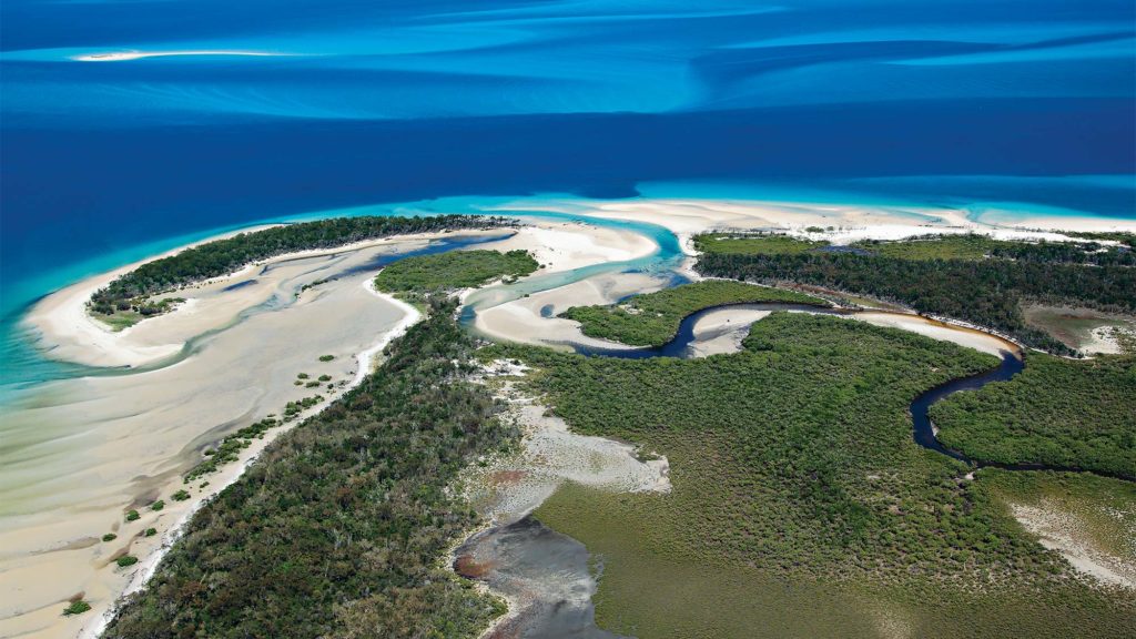 aerial view of fraser island