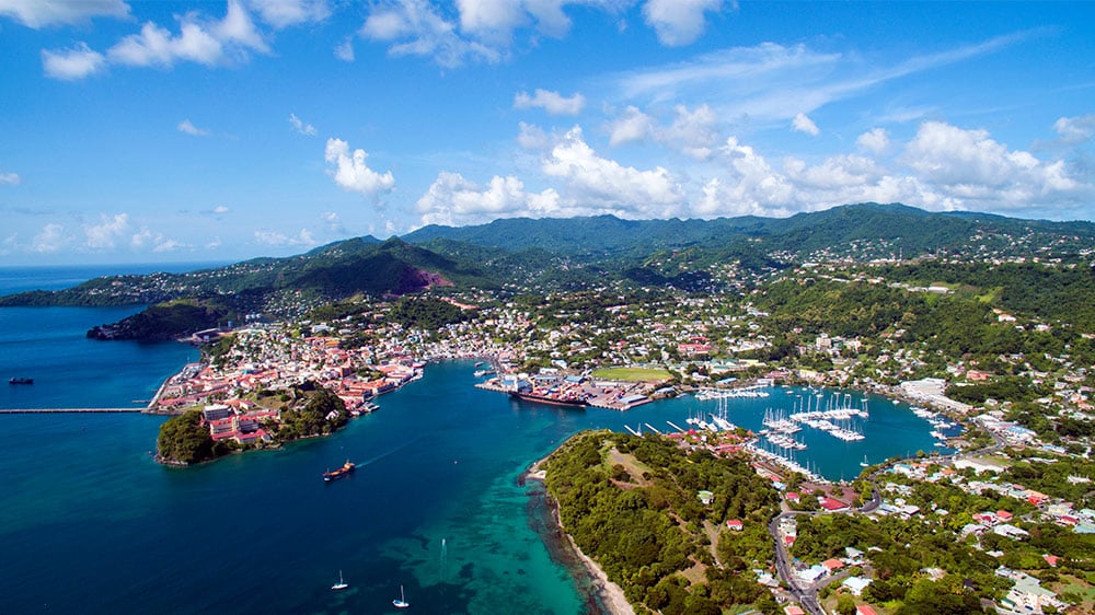 aerial view of grenada spice island blue marlin tournament