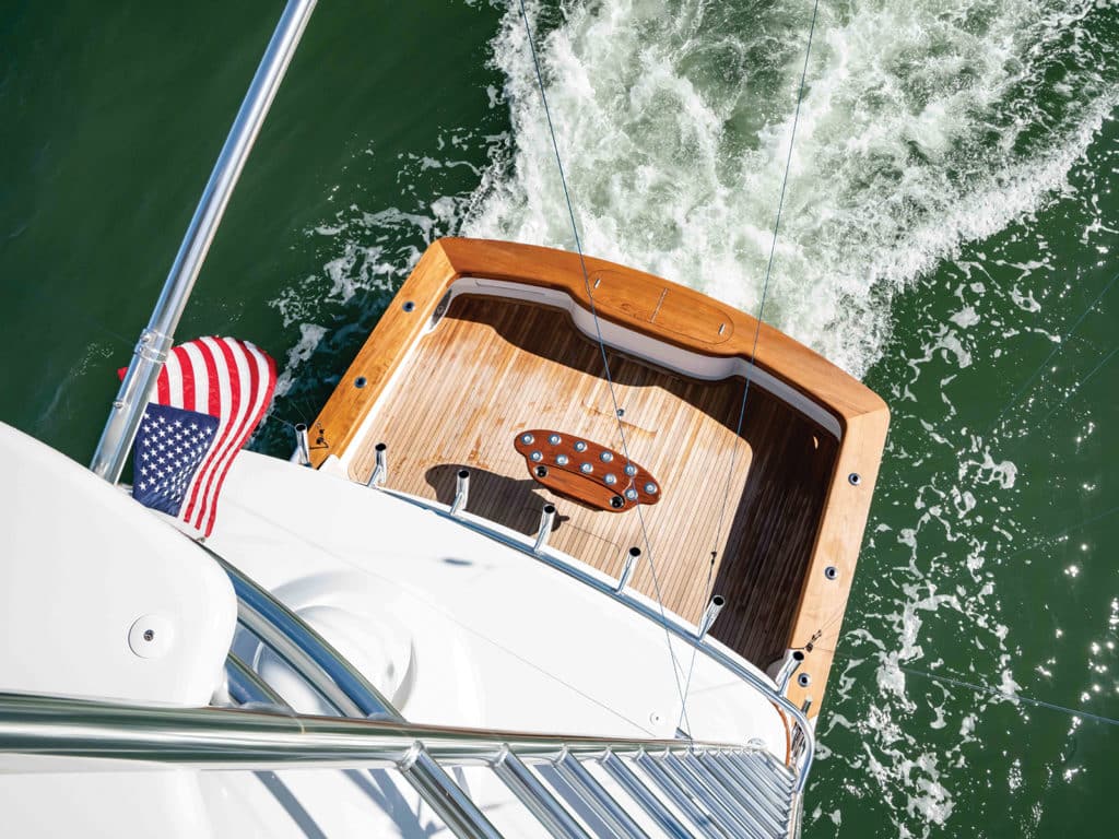 The cockpit of the Bayliss Boatworks 62 sport-fishing boat