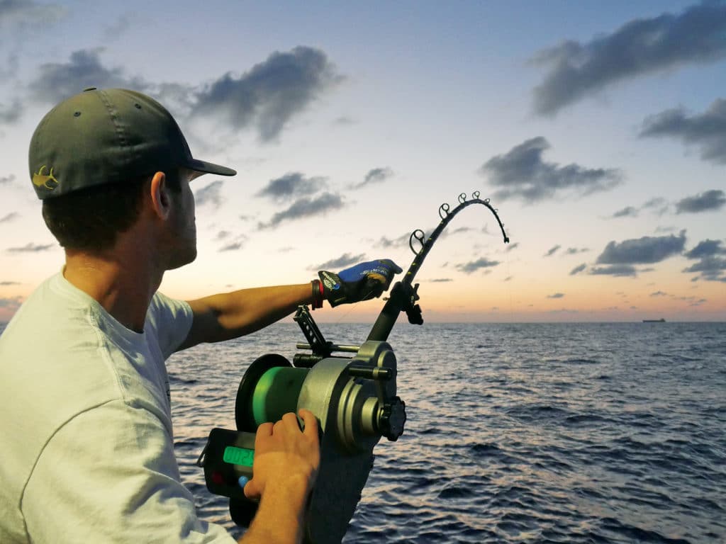 fighting swordfish on lingren-pitman reel