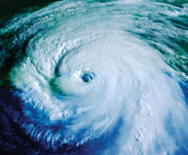 Hurricane clouds from space