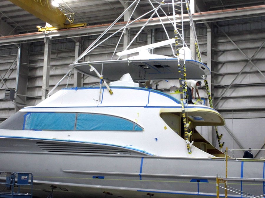 Construction of Jarrett Bay Boatworks 90