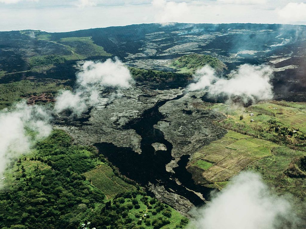 inland aerial landscape hawaii kona island