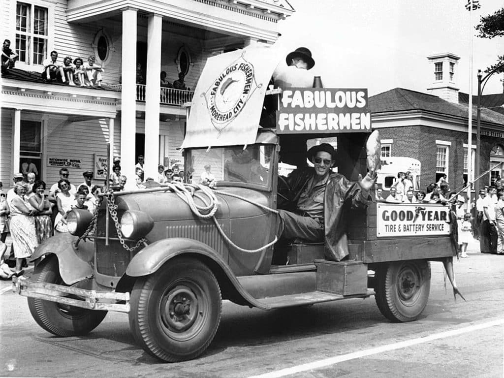 black and white photo of the fabulous fishermen at big rock landing