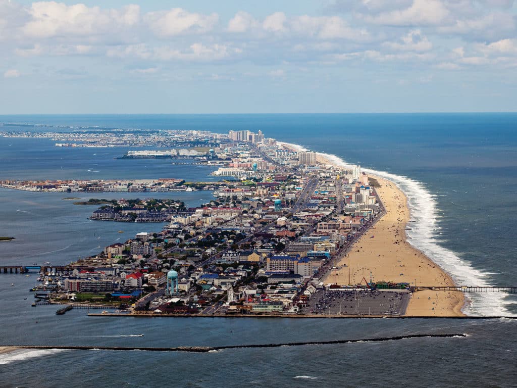 Ocean City Maryland fishing destination aerial photo