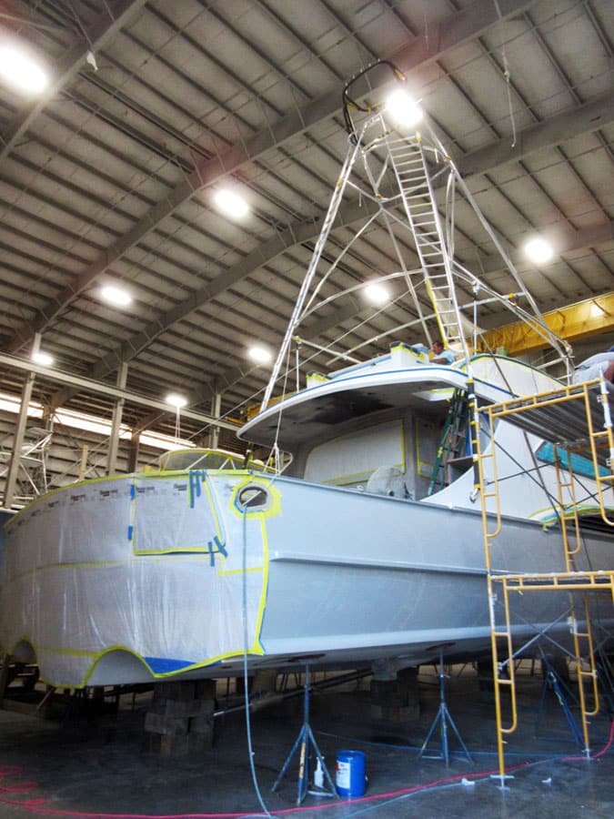 Construction of Jarrett Bay Boatworks 90