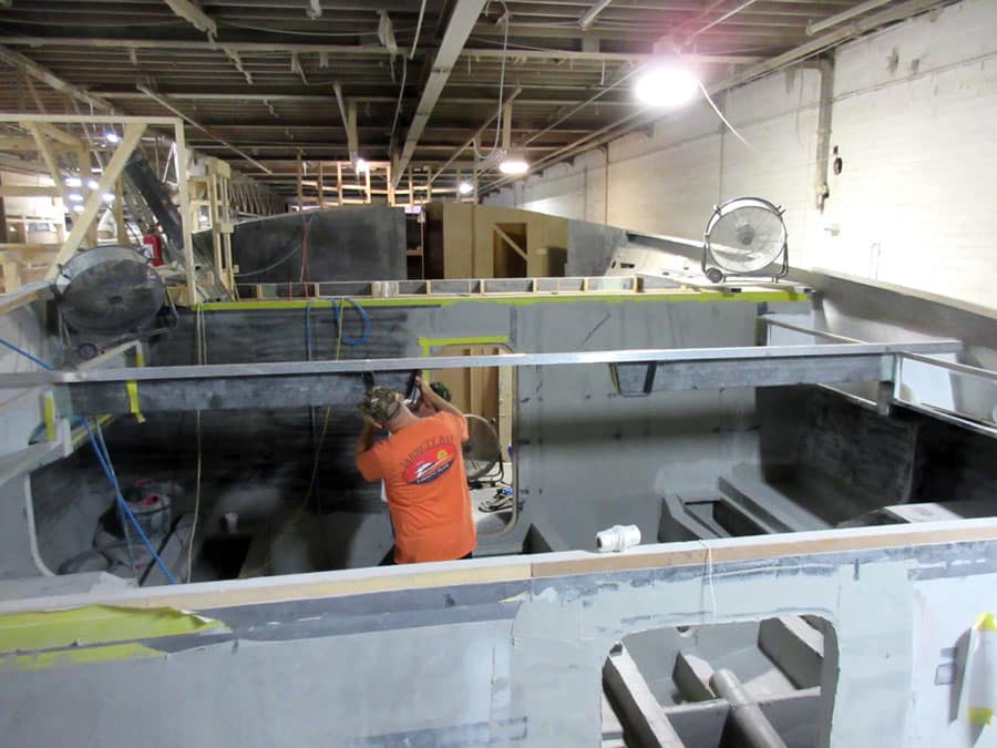 Construction of Jarrett Bay Boatworks 90