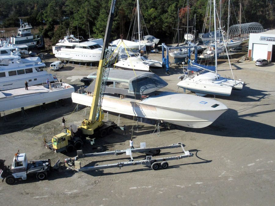 Construction of Jarrett Bay Boatworks 90