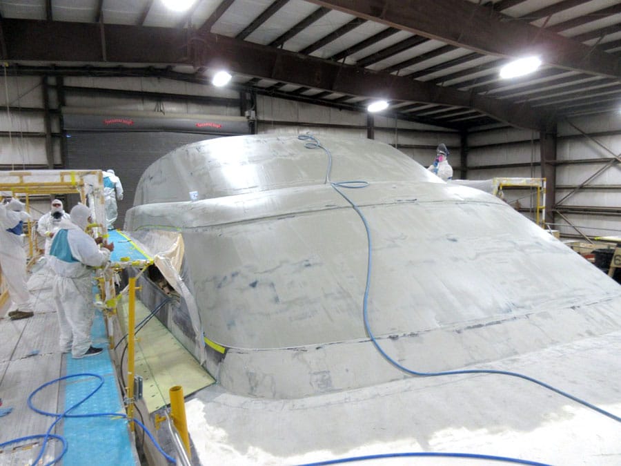 Construction of Jarrett Bay Boatworks 90