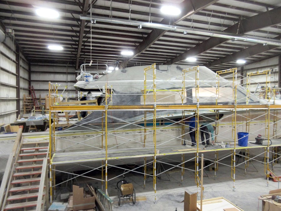 Construction of Jarrett Bay Boatworks 90