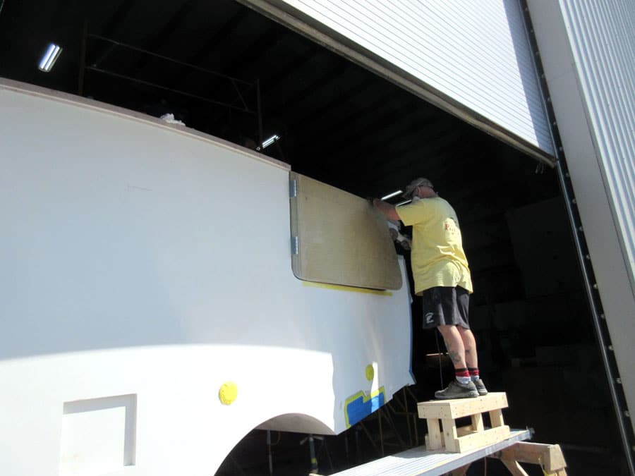 Construction of Jarrett Bay Boatworks 90