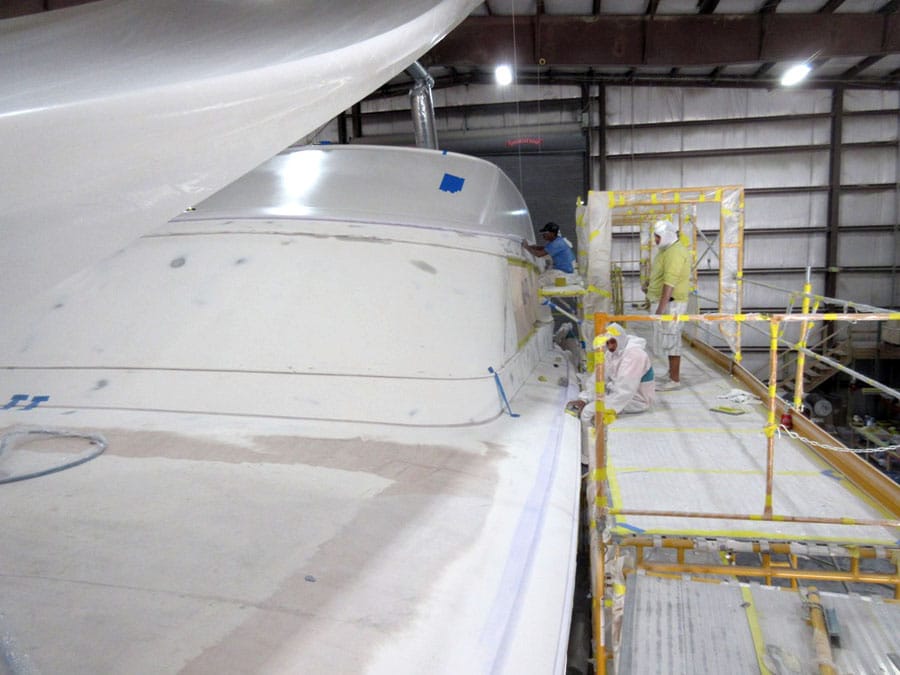 Construction of Jarrett Bay Boatworks 90