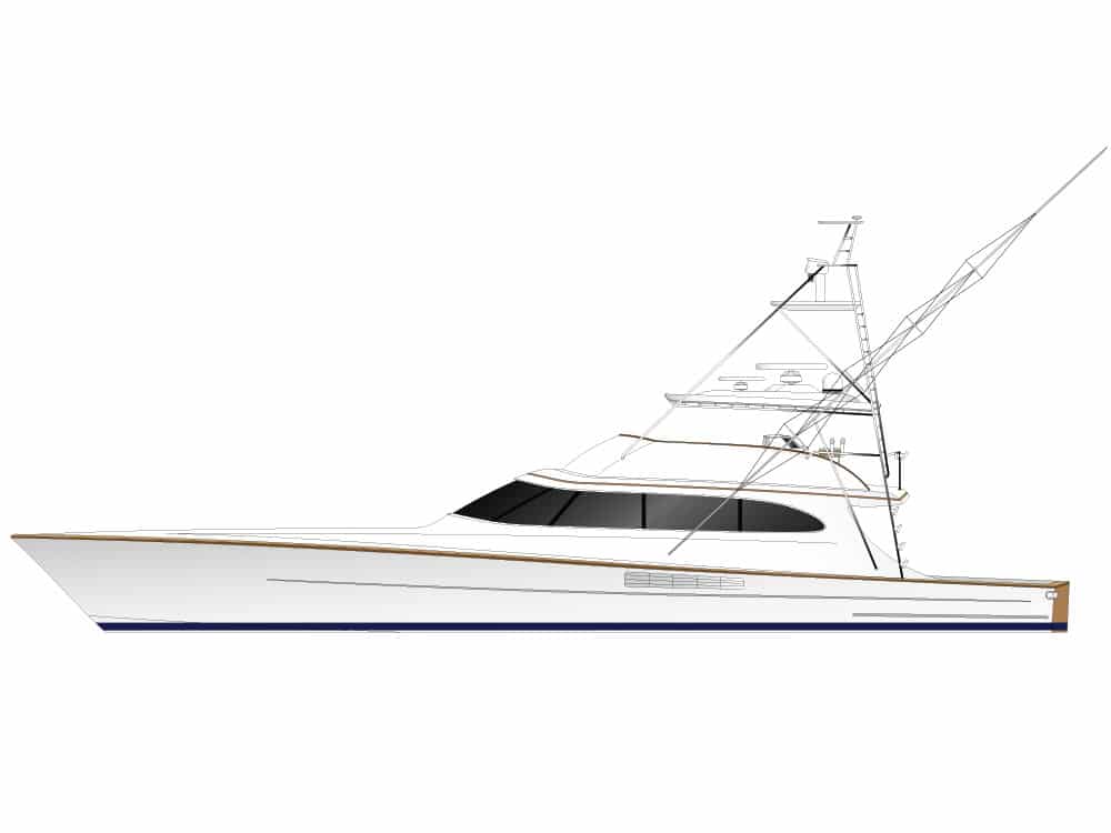 An illustration of the new Merritt sport fishing boat.