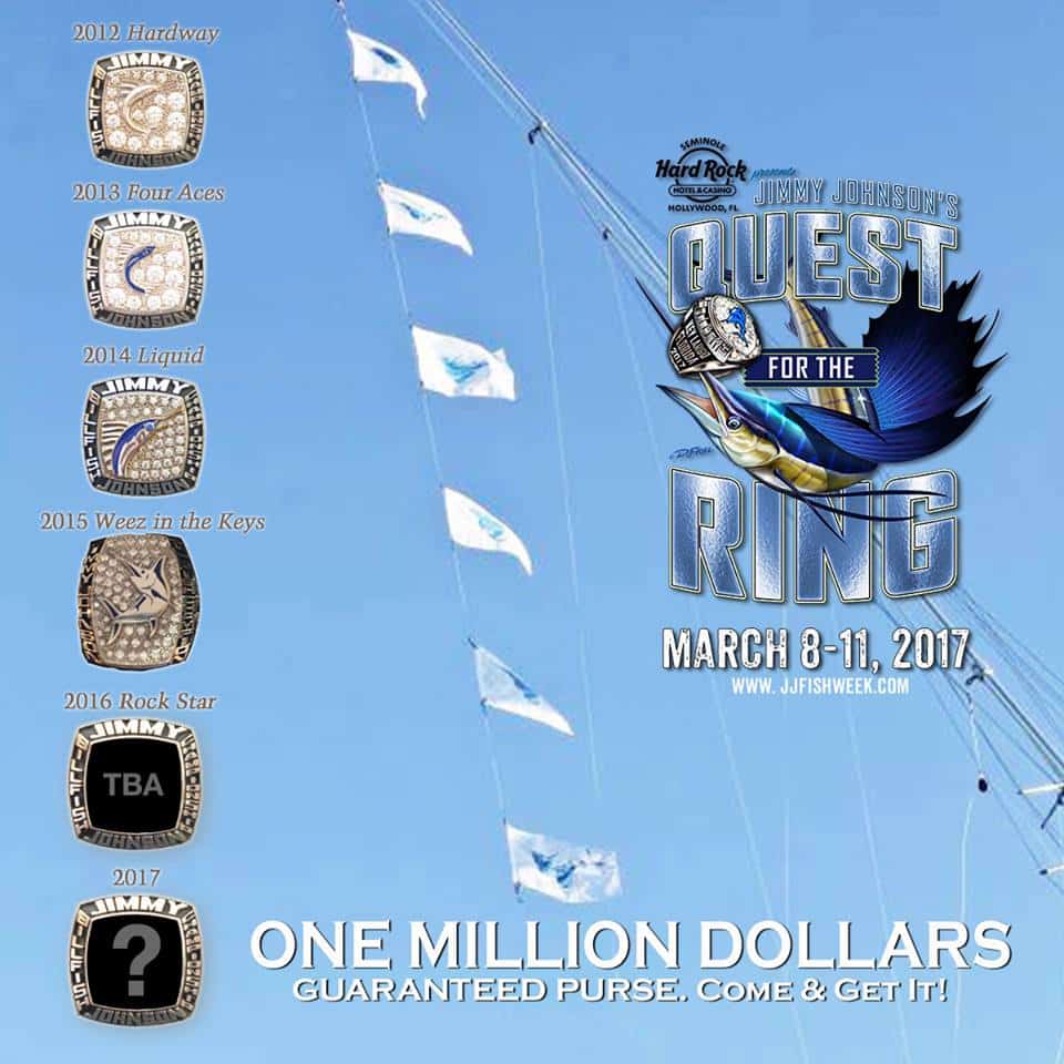 jimmy johnson national billfish championship million dollar purse key largo florida sailfish tournament rings