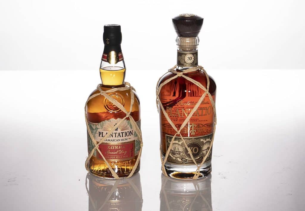 two bottles of plantation rum