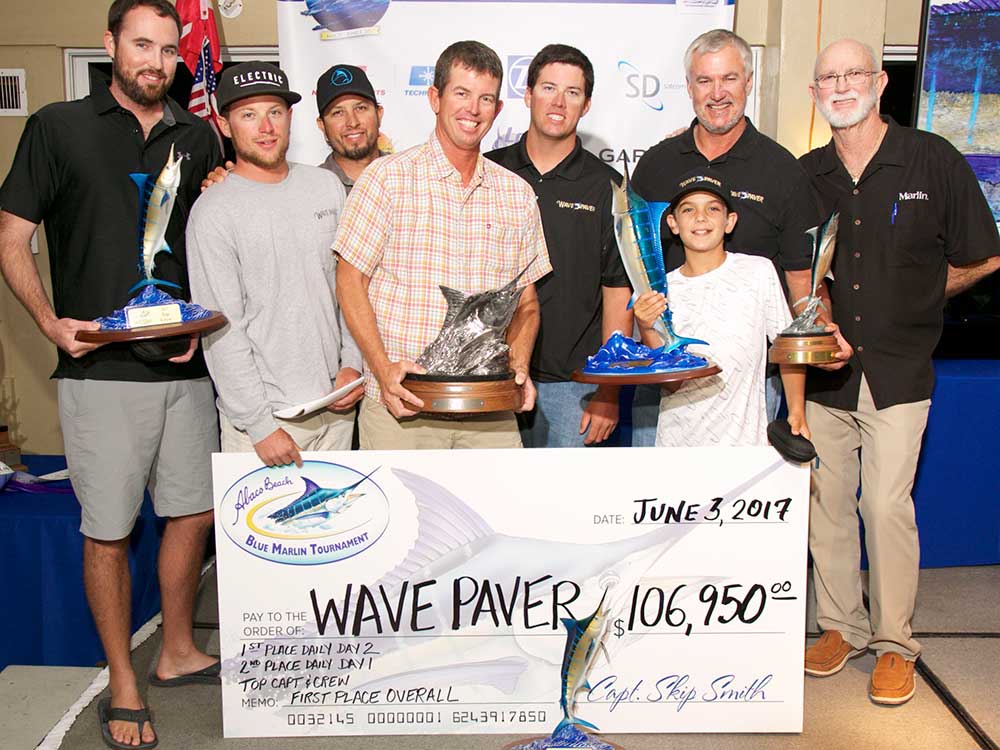 2017 Abaco Beach Blue Marlin Tournament wave paver first place team