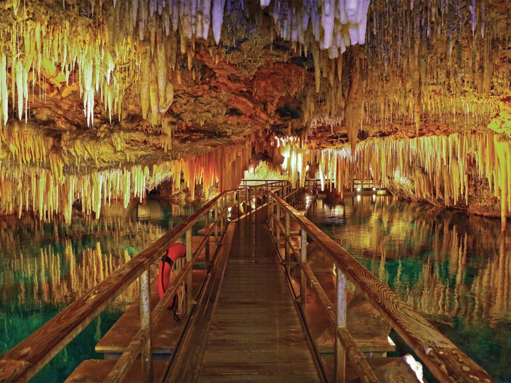 View of the Crystal Caves in Bermuda.