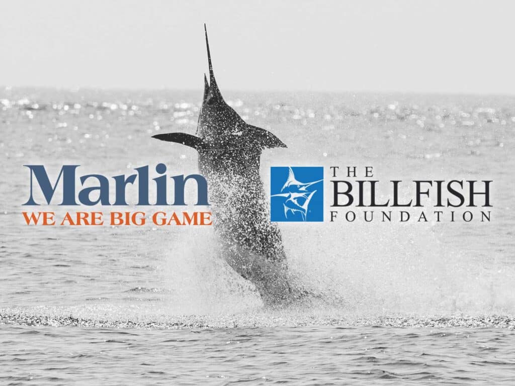 Marlin Magazine logo and The Billfish Foundation logo, side by side.